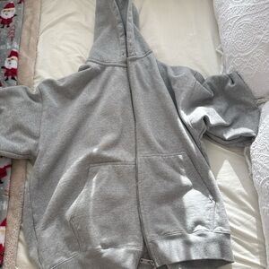 Brandy Melville Kids Light Gray Hoodie Jacket